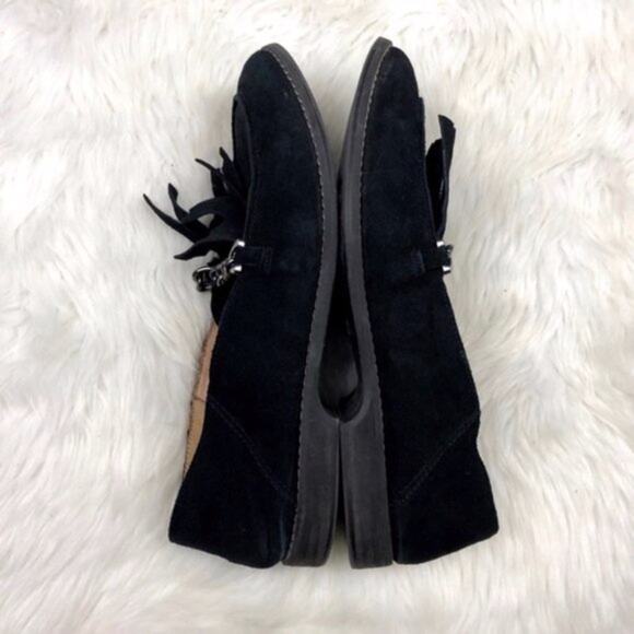 Franco Sarto 7.5 Womens Black Chain Fringe Loafer Flats - Picture 3 of 6